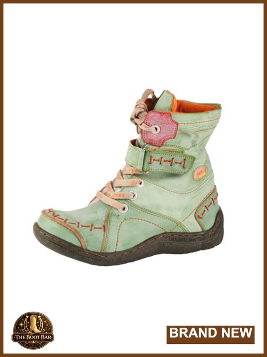 Shoes - Women's Lace-Up Leather Ankle Boots Faux Fur Lining Non-Slip